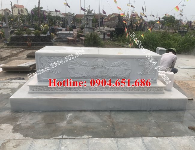 Lắp đặt mộ đá công giáo đẹp tại Hải Hậu Nam Định - Mộ đạo thiên chúa