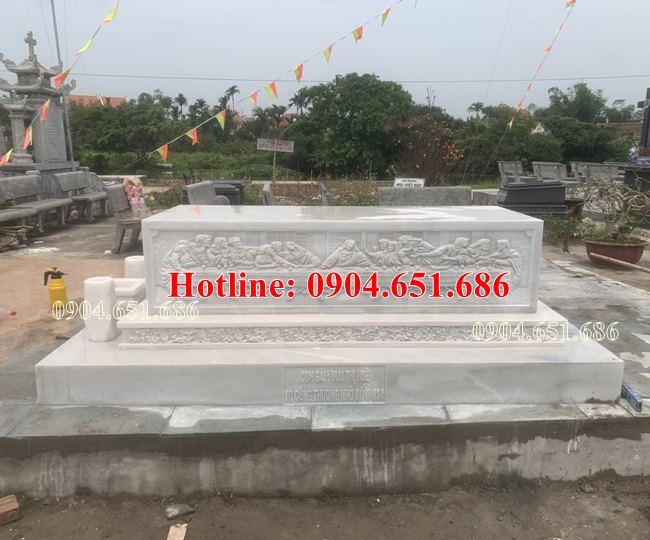 Lắp đặt mộ đá công giáo đẹp tại Hải Hậu Nam Định - Mộ đạo thiên chúa