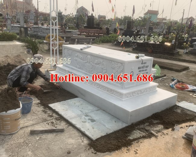 Lắp đặt mộ đá công giáo đẹp tại Hải Hậu Nam Định - Mộ đạo thiên chúa