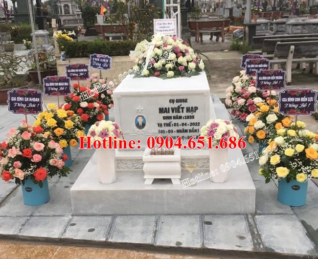 Lắp đặt mộ đá công giáo đẹp tại Hải Hậu Nam Định - Mộ đạo thiên chúa