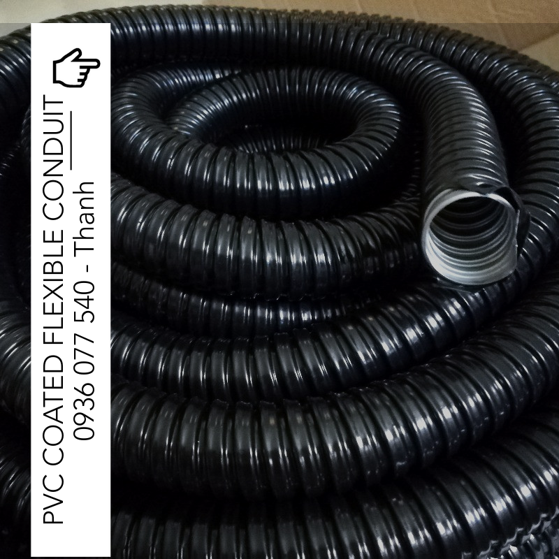 Ống ruột gà lõi thép bọc nhựa phi 1/2 (ID16 - OD19)