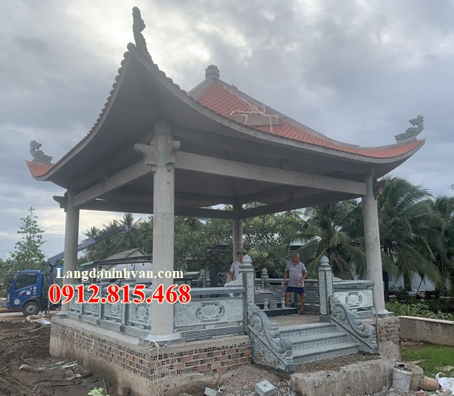 Xây lăng mộ nhà mồ bằng đá đẹp tại Cà Mau - Lăng mộ đá ở Cà Mau