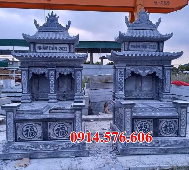 0024 Lăng mộ đá đôi phu thê song thân đẹp bình định địa chỉ giá bán