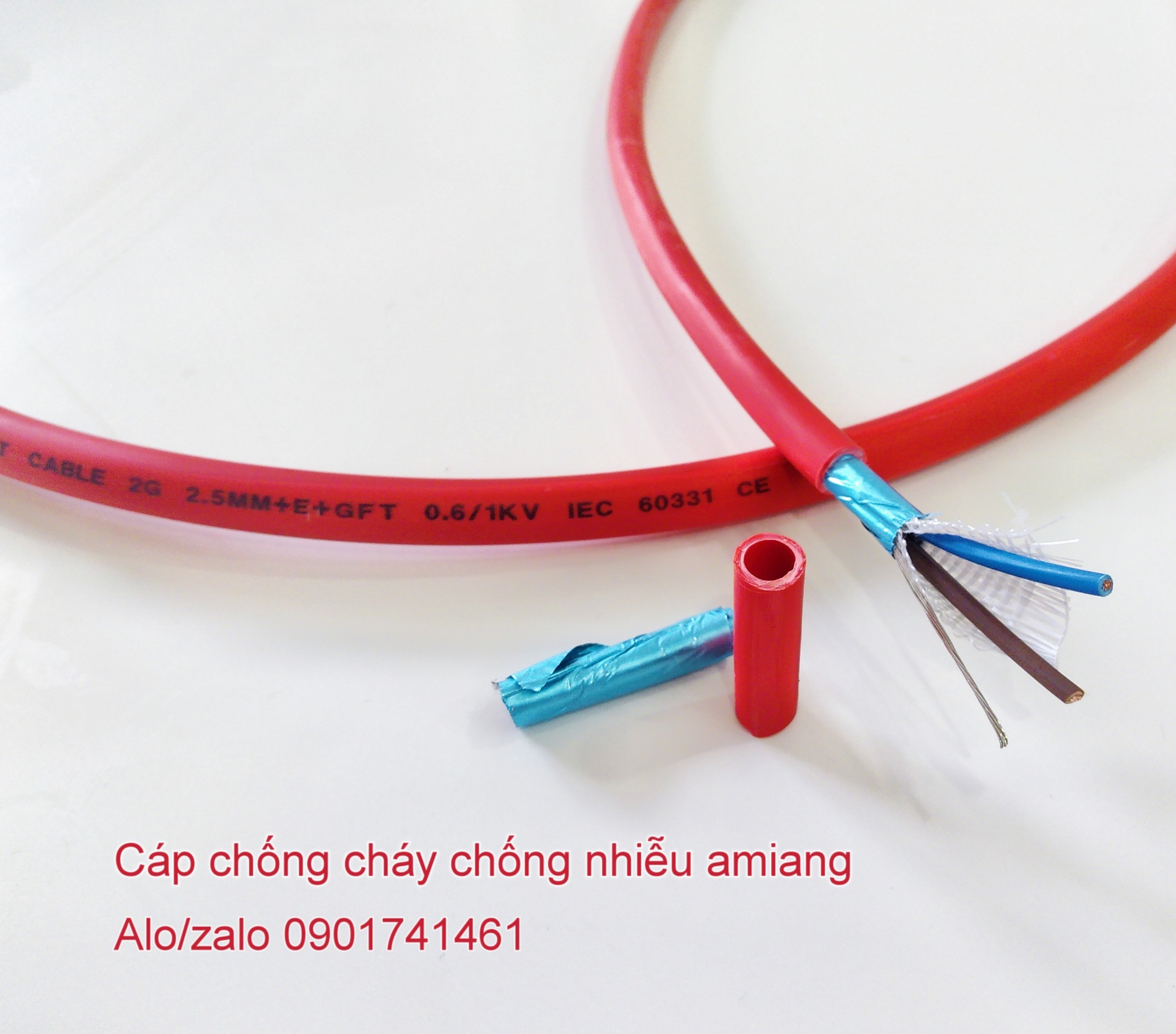 Cáp chống cháy chống nhiễu amiang 2x1.0mm