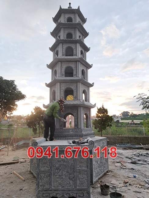 3456 Mẫu tháp tro cốt đá đẹp bán cà mau bảo tháp mộ sư