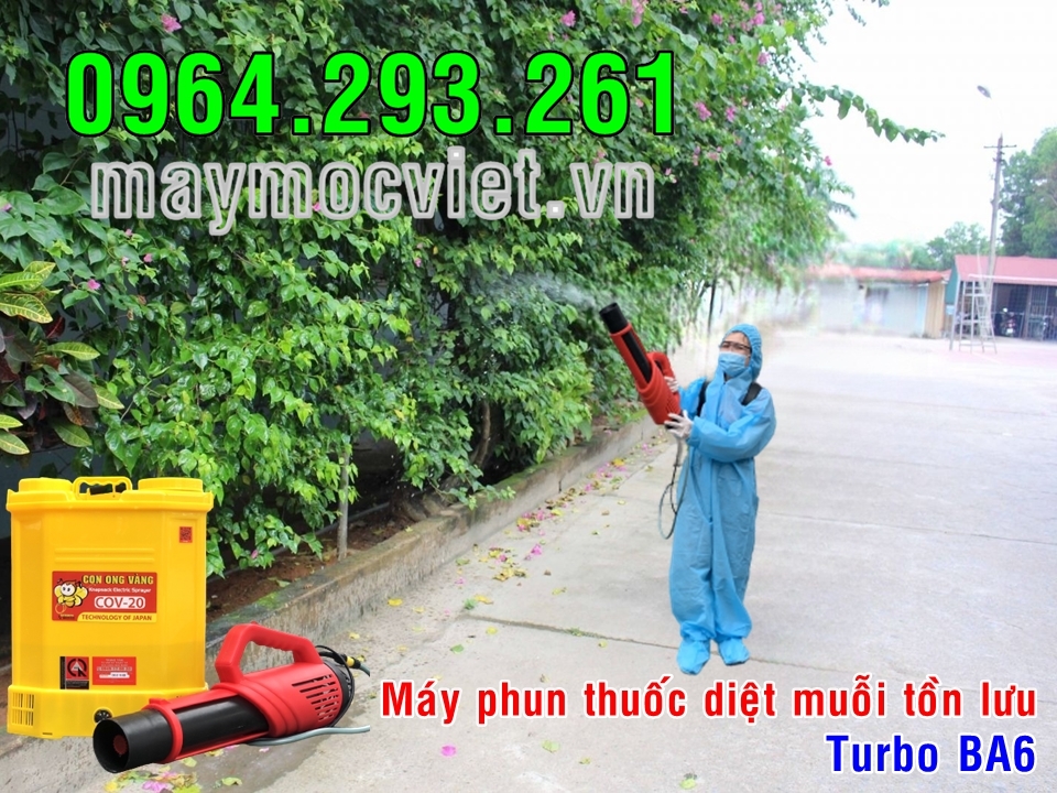 Combo Máy phun thuốc diệt muỗi Turbo BA6 phòng bệnh sốt rét