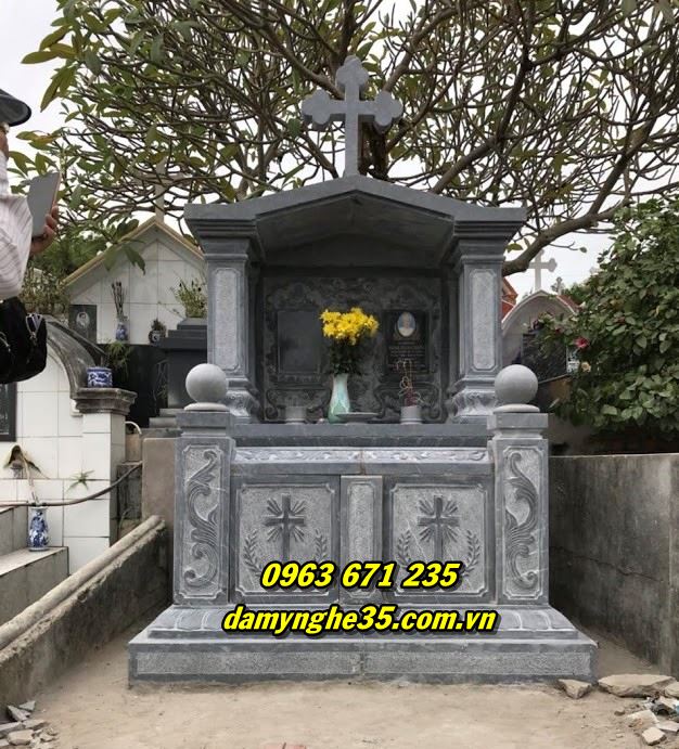 Mẫu mộ đôi bằng đá tự nhiên nguyên khối bán tại Đồng Nai