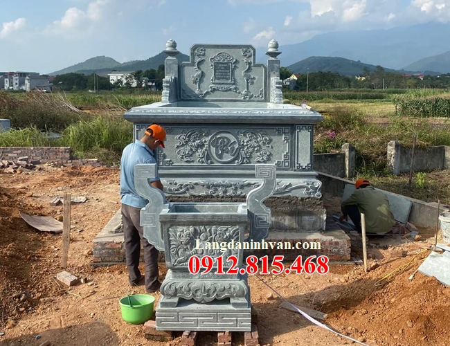 Top 6 mẫu mộ đá xanh rêu cao cấp đẹp nhất hiện nay