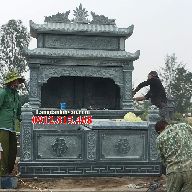 Top 6 mẫu mộ đá xanh rêu cao cấp đẹp nhất hiện nay