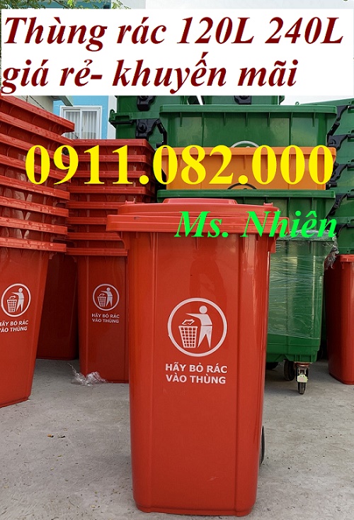 Thùng rác giá rẻ khuyến mãi- thùng rác 120l 240l- lh 0911082000