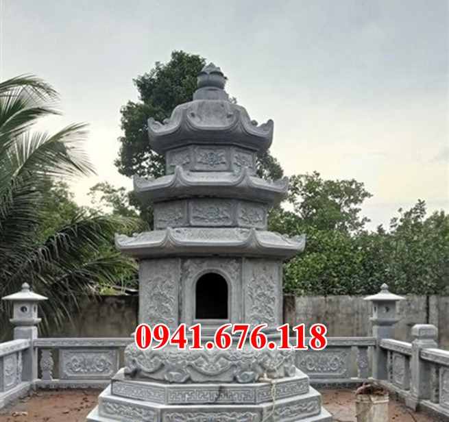 Mẫu 194 mộ tháp đá đẹp bán lạng sơn bảo tháp sư phật giáo hưng yên