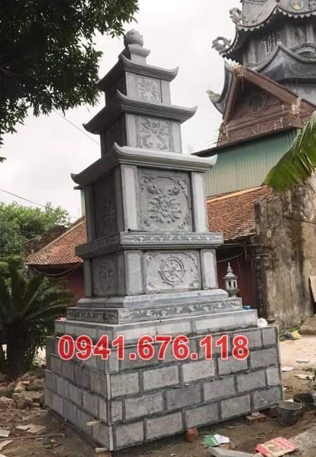 Mẫu 1765 mộ tháp đá đẹp bán bắc ninh bảo tháp sư phật giáo