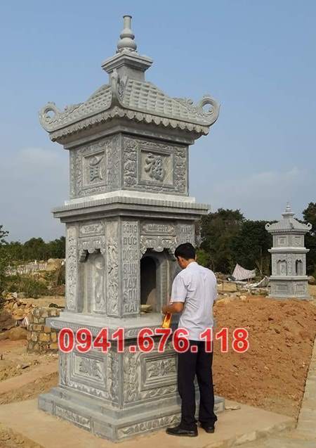 Mẫu 1765 mộ tháp đá đẹp bán bắc ninh bảo tháp sư phật giáo