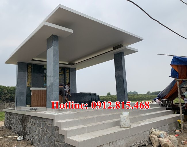 Mẫu khu lăng mộ đá gia đình xây để thờ tro cốt bán tại Tiền Giang