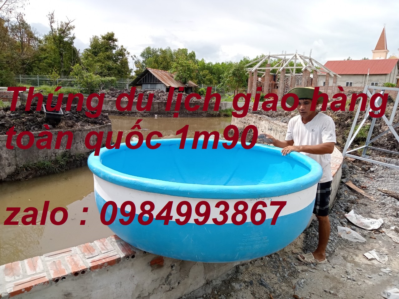 Thuyền Thúng Composite chèo tay có đủ màu sắc