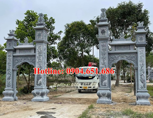017 cổng đá nhà thờ họ đẹp bán tại Thái Bình - Cổng tam quan Thái Bình