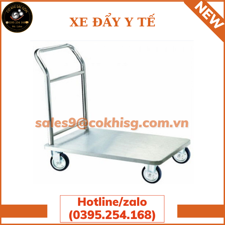 Xe đẩy INOX 304 y tế chuyên dùng trong các bệnh viện, phòng khám