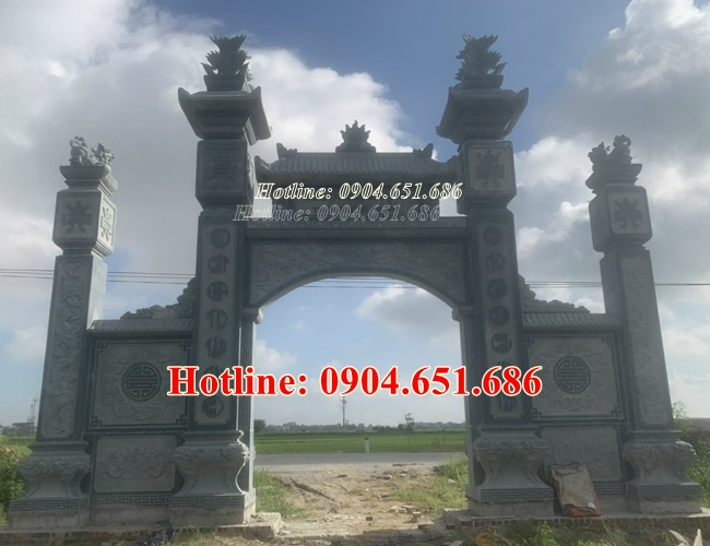 Mẫu cổng nhà thờ họ bằng đá tự nhiên đẹp bán tại Nam Định, Thái Bình