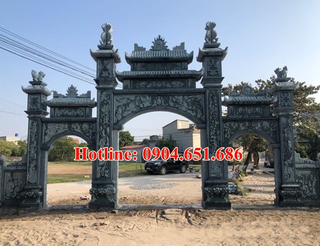 Mẫu cổng nhà thờ họ bằng đá tự nhiên đẹp bán tại Nam Định, Thái Bình
