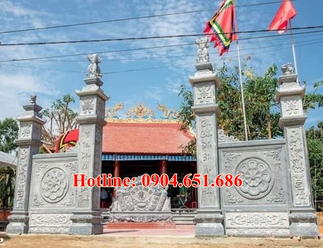 Mẫu cổng nhà thờ họ bằng đá khối tự nhiên đẹp bán tại Hải Dương