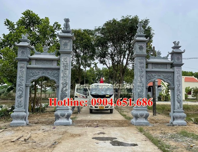 Mẫu cổng nhà thờ họ bằng đá khối tự nhiên đẹp bán tại Hải Dương