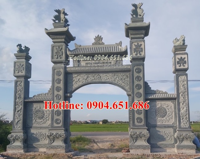 Mẫu cổng nhà thờ họ bằng đá khối tự nhiên đẹp bán tại Hải Dương