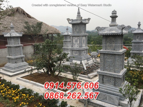 mẫu 080 mộ tháp đá để thờ lưu giữ tro hài cốt bán cà mau ông bà sư