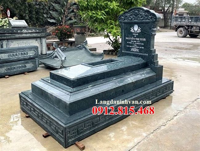 Mộ đá xanh rêu  - Mẫu mộ đá xanh rêu đẹp bán, xây trọn gói toàn quốc