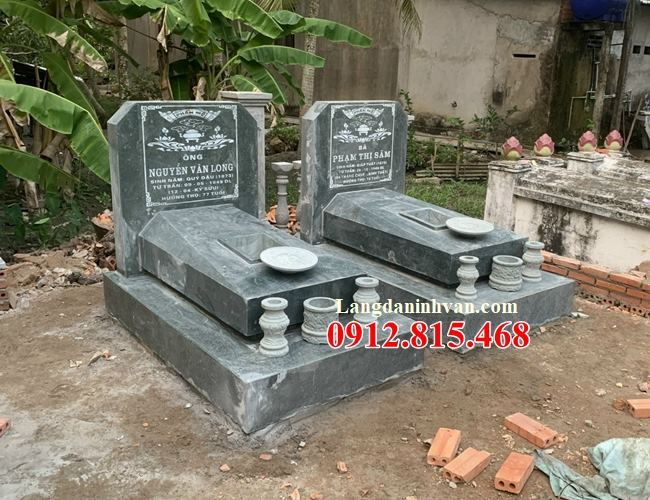 Mộ đá xanh rêu  - Mẫu mộ đá xanh rêu đẹp bán, xây trọn gói toàn quốc