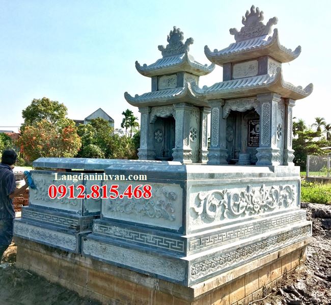 Mộ đá xanh rêu  - Mẫu mộ đá xanh rêu đẹp bán, xây trọn gói toàn quốc