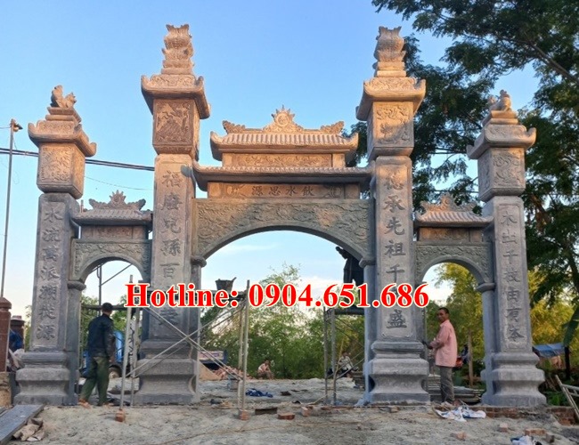 Xây mẫu cổng đá nhà thờ họ đẹp tại Hà Nội - 30 Mẫu cổng đá đẹp