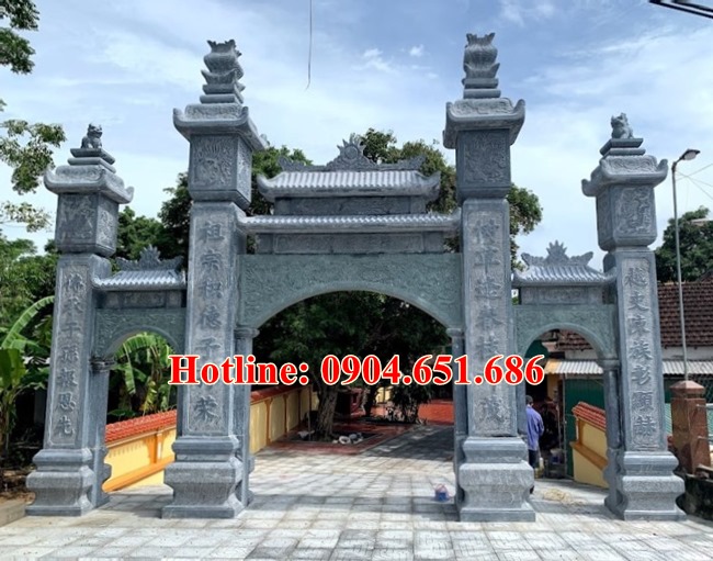 Làm mẫu cổng đá nhà thờ họ nhà từ đường đẹp tại Vĩnh Phúc, Phú Thọ