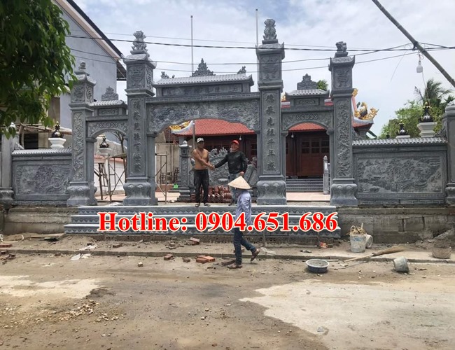 Làm mẫu cổng đá nhà thờ họ nhà từ đường đẹp tại Vĩnh Phúc, Phú Thọ