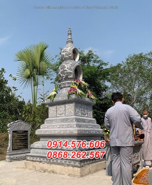 mẫu 076 tháp mộ đá để thờ tro cốt bán an giang ông bà bố mẹ song thân