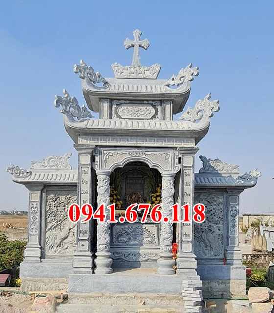 mẫu 386 lăng mộ dòng họ ông bà bố mẹ bằng đá đẹp bán hà giang