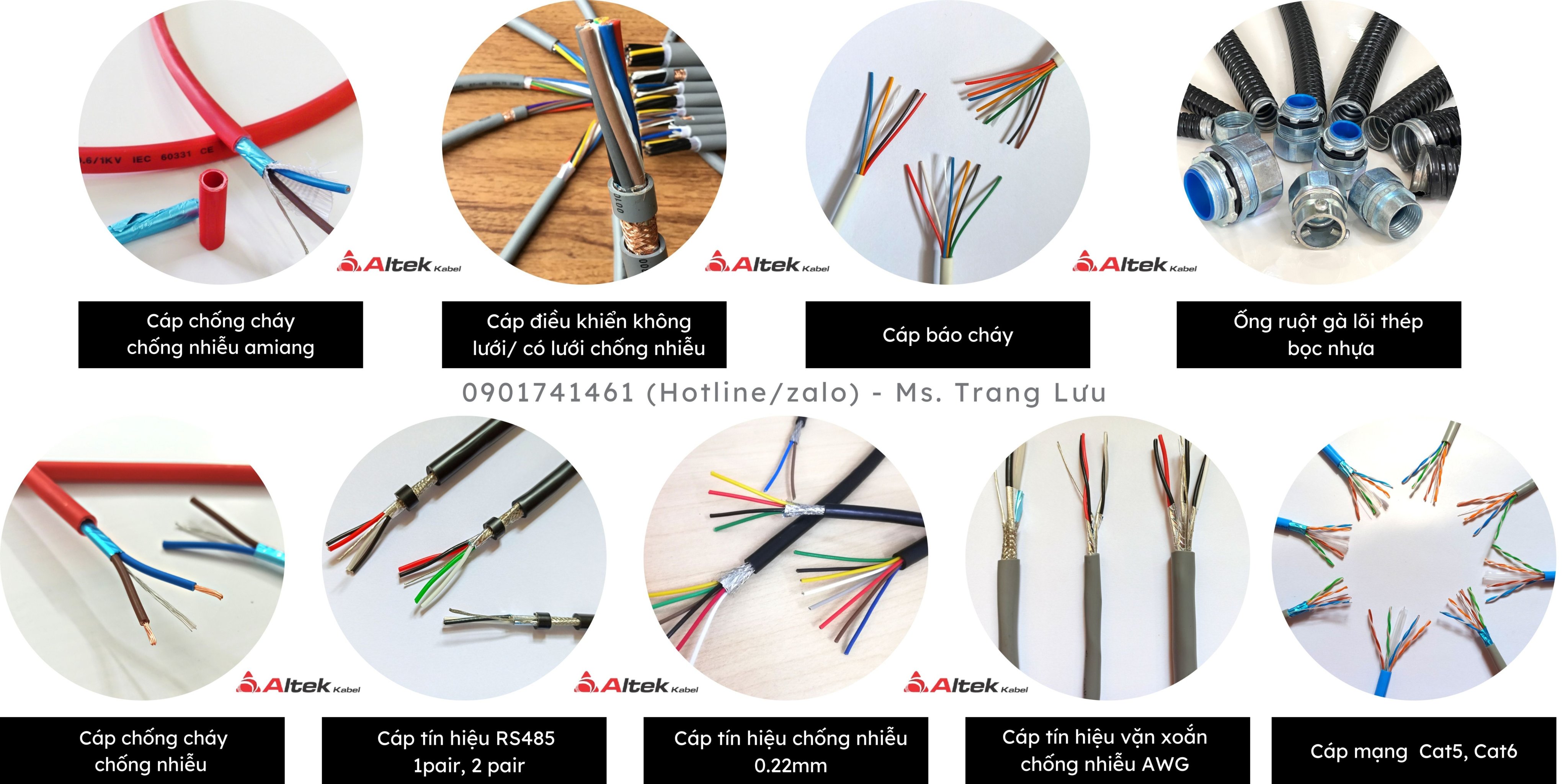 Cáp điều khiển 4 lõi 0.5mm, 0.75mm, 1.0mm, 1.5mm