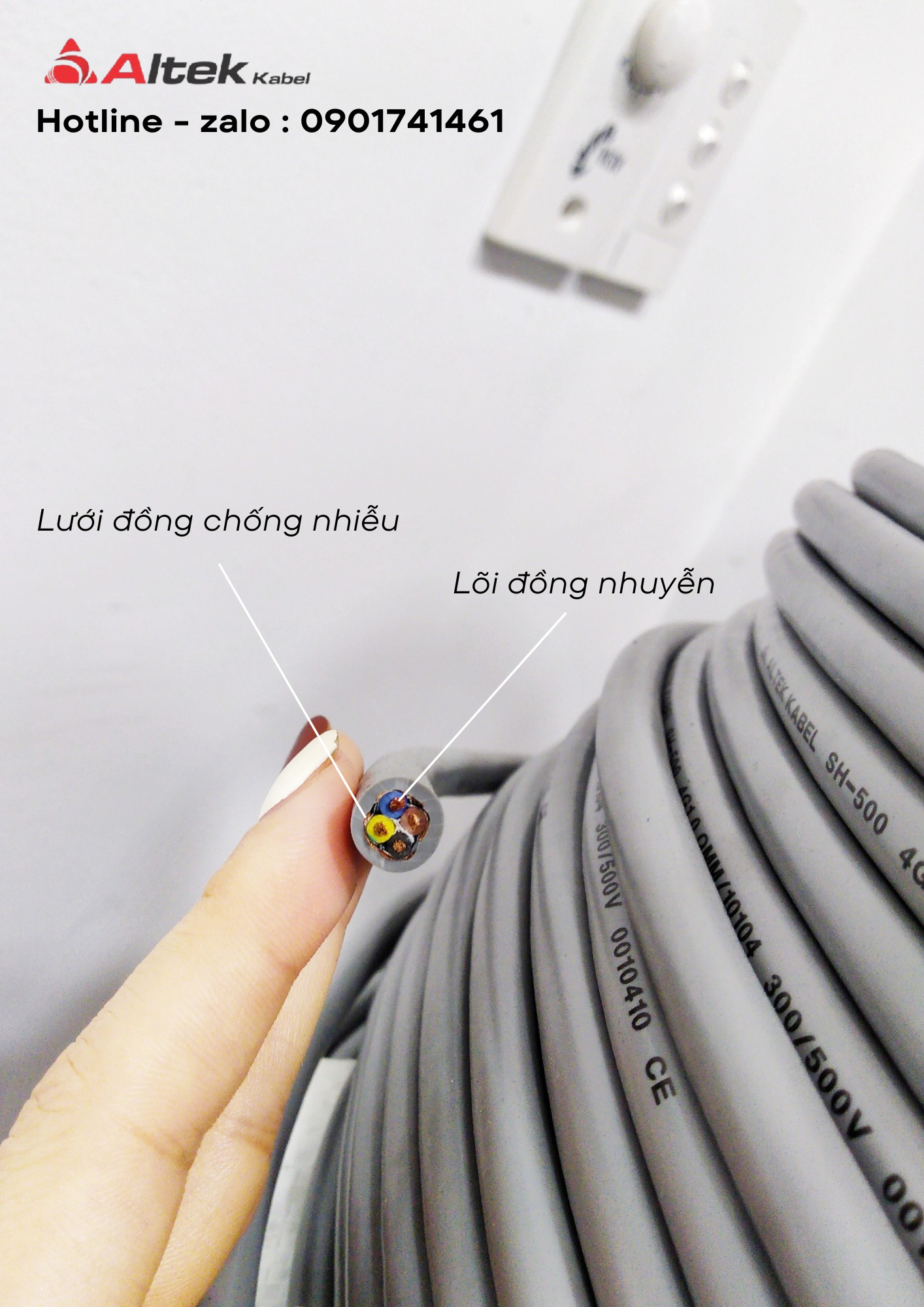 Cáp điều khiển 4 lõi 0.5mm, 0.75mm, 1.0mm, 1.5mm