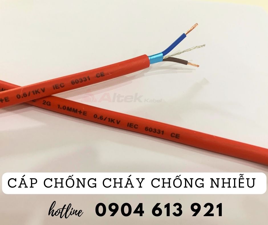Cáp chống cháy chống nhiễu 2 lõi 2x1.0 2x1.5 2x2.5mm