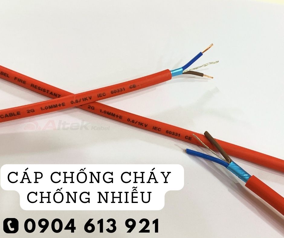 Cáp chống cháy chống nhiễu 2 lõi 2x1.0 2x1.5 2x2.5mm