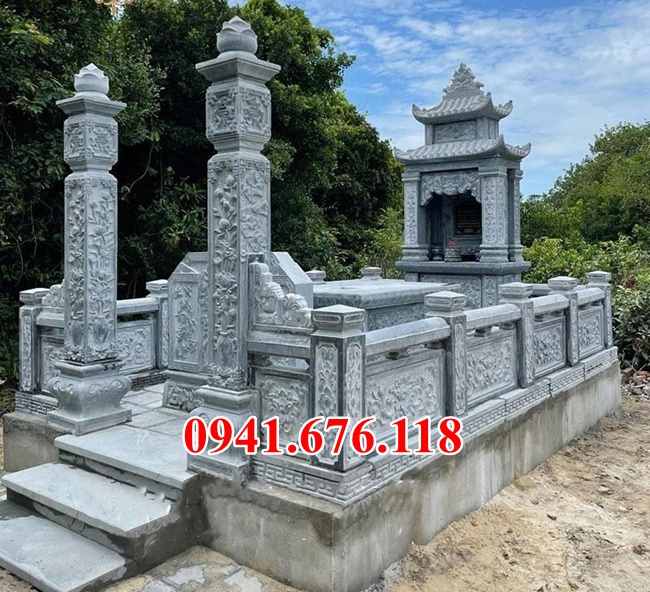 Mẫu 073 lăng mộ bằng đá đẹp bán hà tĩnh nghĩa trang dòng họ ông bà