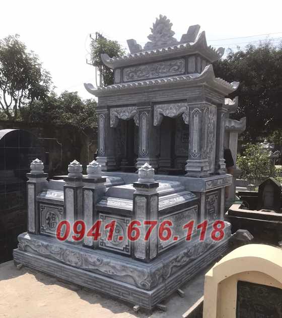 Mẫu 073 lăng mộ bằng đá đẹp bán hà tĩnh nghĩa trang dòng họ ông bà