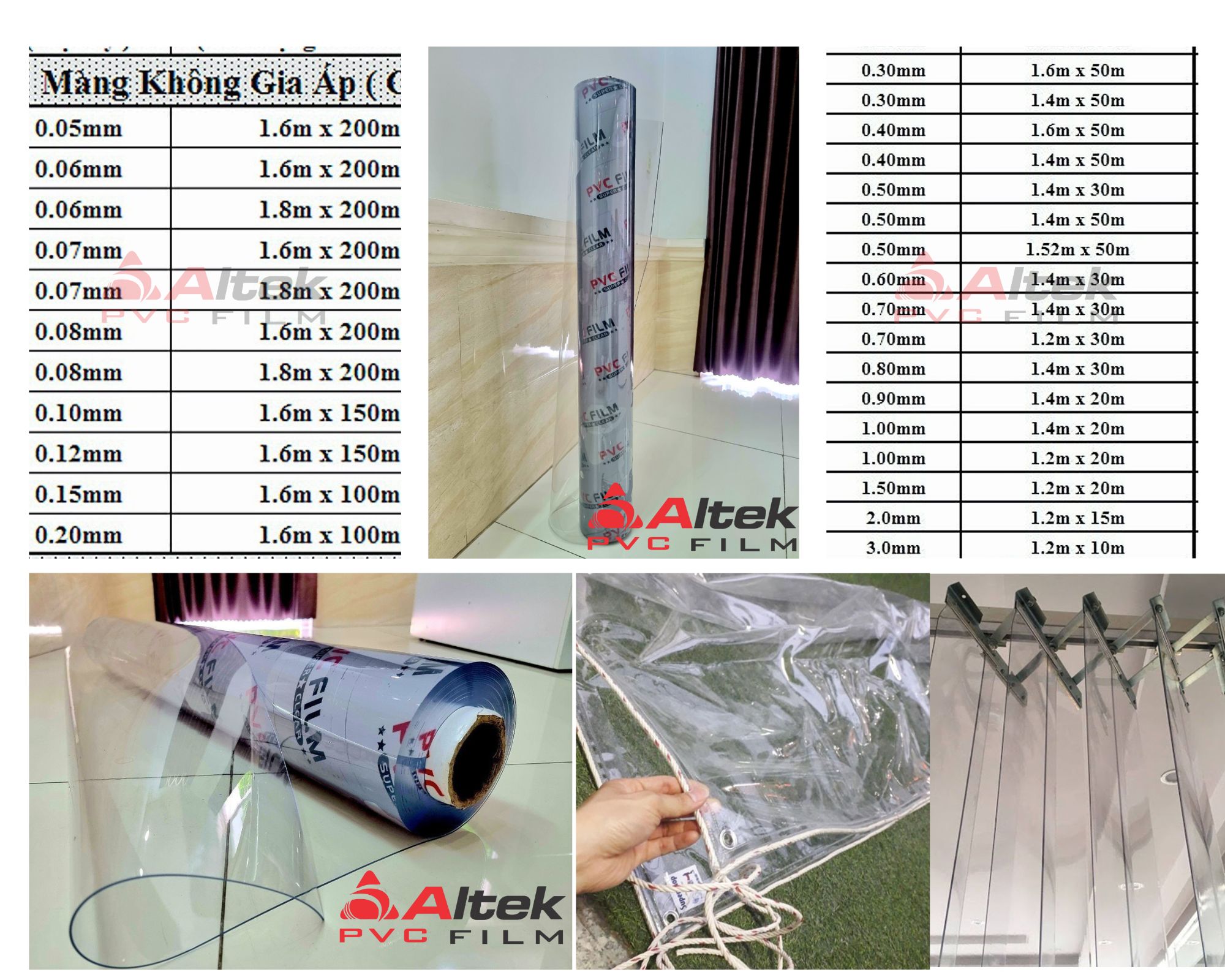 Màng nhựa pvc trắng trong và trong đen hàng có sẵn sll