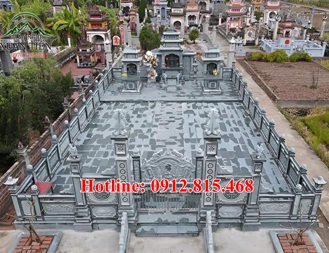 Xây khu lăng mộ đá đẹp tại Hậu Giang - 95 Mẫu khu lăng mộ gia đình đẹp