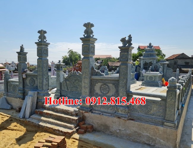 Xây khu lăng mộ đá đẹp tại Hậu Giang - 95 Mẫu khu lăng mộ gia đình đẹp