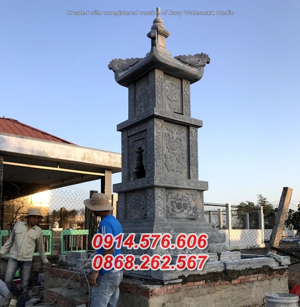 Mẫu 387 mộ tháp đá đẹp bán đà nẵng để tro hài cốt bảo tháp sư
