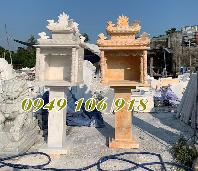 Mẫu bàn thờ lộ thiên bằng đá đẹp 2023.