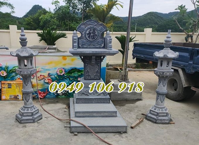 Mẫu bàn thờ lộ thiên bằng đá đẹp 2023.