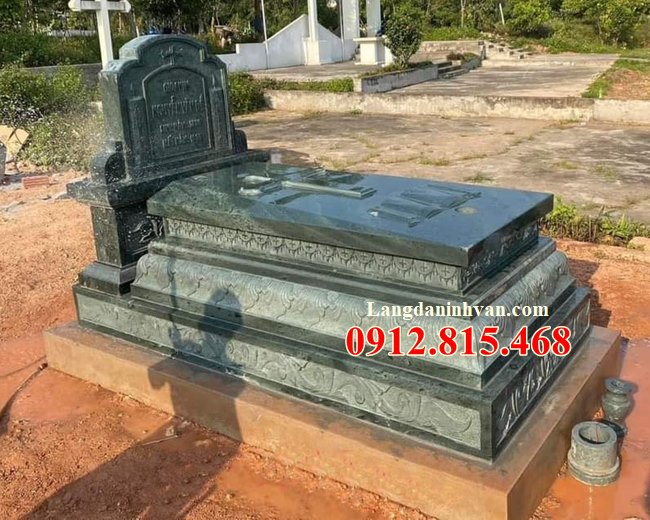 Các mẫu mộ đá granite xanh rêu đẹp bán toàn quốc