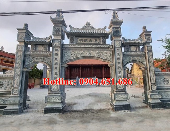 Xây mẫu cổng đá đẹp nhà thờ họ tại Thái Nguyên, Bắc Kạn