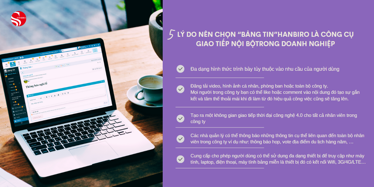 5 lý do nên chọn Bảng tinHanbiro là công cụ giao tiếp nội bộ